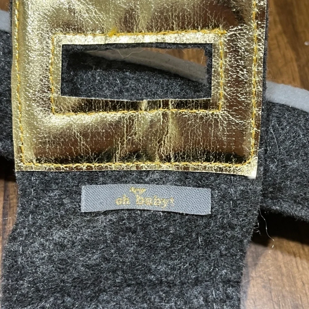 NEW Oh Baby! Crown Sword Belt Kid Toddler Felt Faux Fur Gold Grey Cream Costume